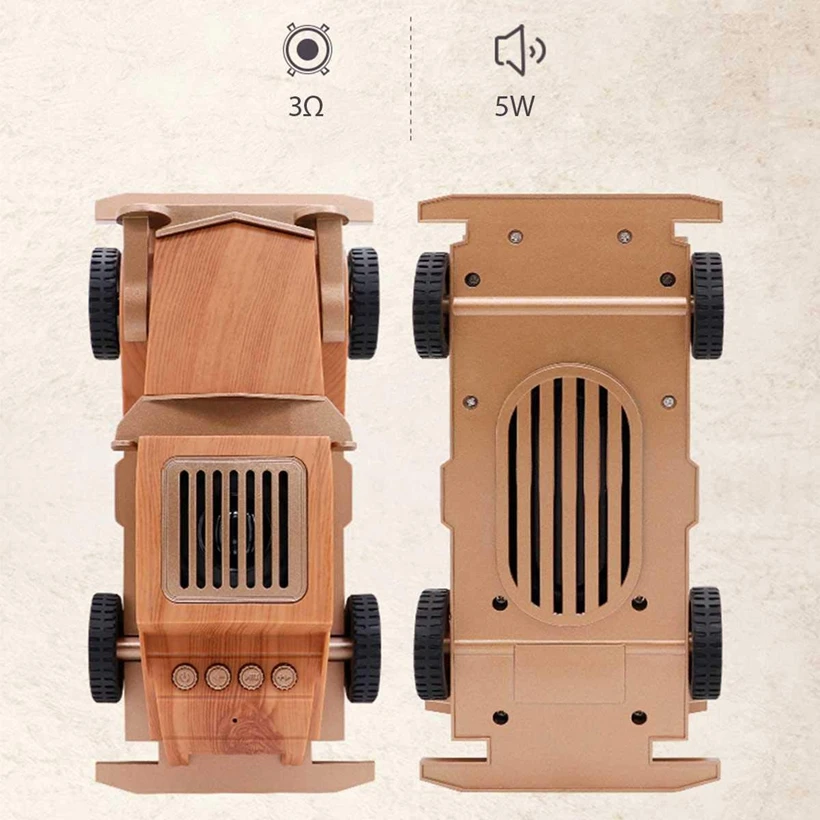 Автомобильный беспроводной bluetooth-динамик в стиле ретро, музыкальный сабвуфер, громкая связь, громкая связь, звуковой ящик для ноутбука, телефона, TF карты, USB, AUX, FM