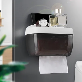 

Large Capacity Visible Home Bathroom Space Saving Waterproof Wall Mounted Self Adhesive Hotel Office Paper Dispenser Detachable