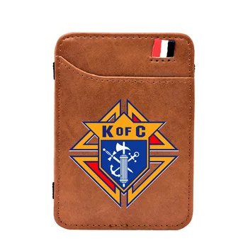 

Fashion Digital Printing Knights of Columbus Pu Leather Magic Wallets Classic Men Women Money Clips Card Purse Thin Cash Holder