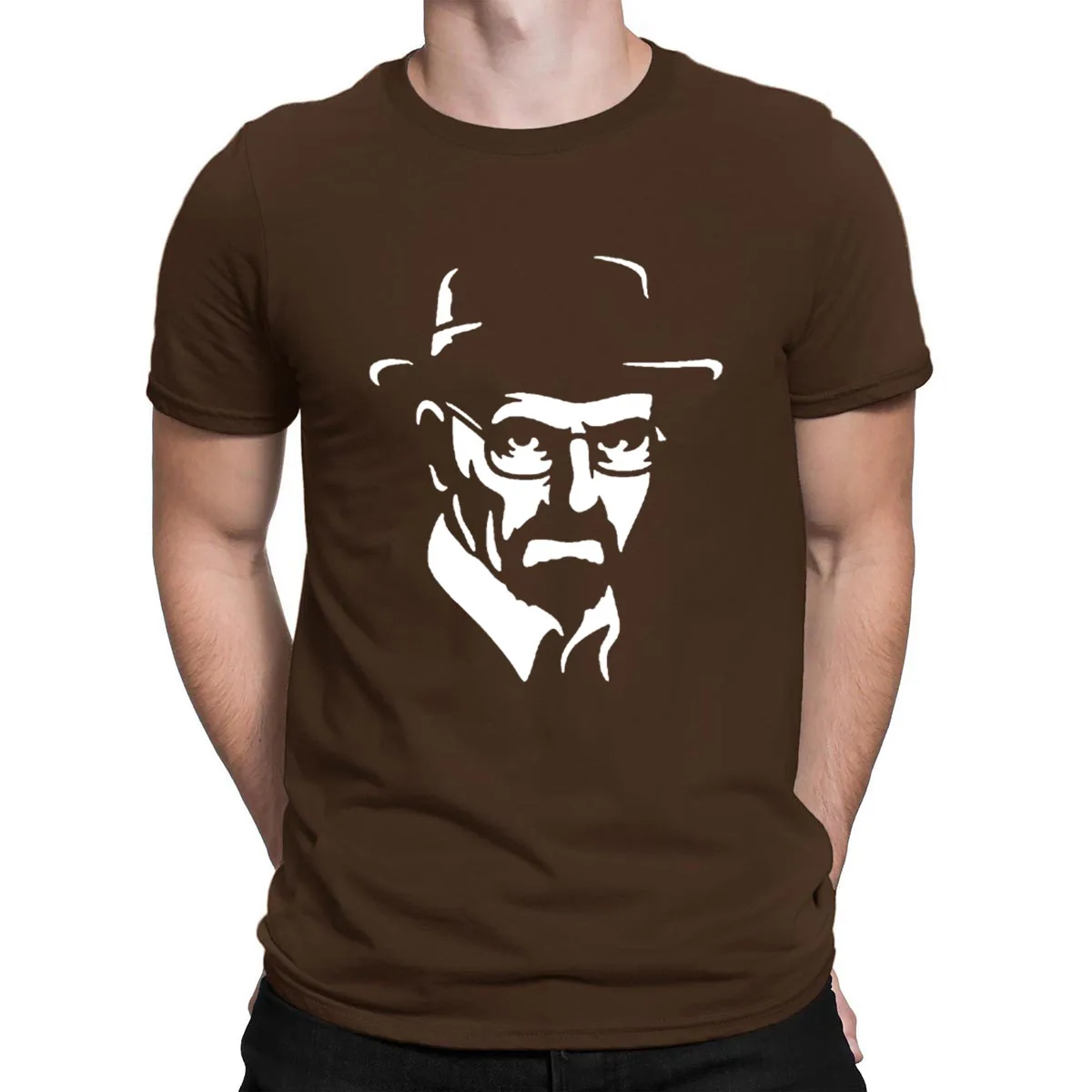 Walter White Jack, футболки, топы,, летняя футболка для мужчин, принт с буквами, Юмористическая футболка, европейский размер, S-3XL - Цвет: coffee