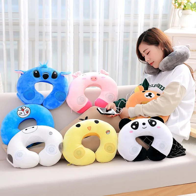 

Cartoon Music U-SHAPE Pillow Care Cervical Pillow Travel Pillow Sit Car Airplane Neck Pillow Listening to Music Napping Pillow W