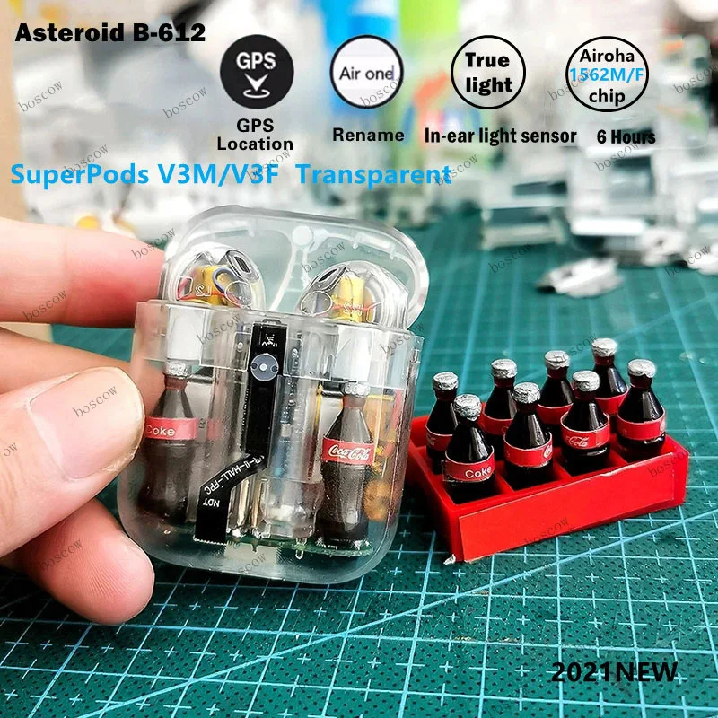 Беспроводные Наушники V3/F 1562 прозрачные TWS наушники с супербасами Bluetooth