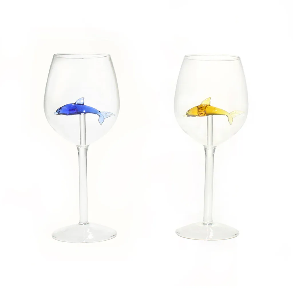 2 шт стеклянная чашка Дельфин красное вино стекло хрустальная бутылка для вина бокал для шампанского es чашка для напитков для свадебной вечеринки флейты креативные подарки - Цвет: F