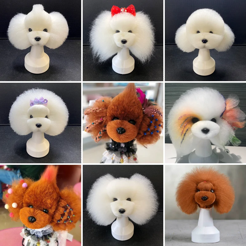 Dog Grooming Toy Poodle Show Cut Pet Simulated Head Hair Fake Dog