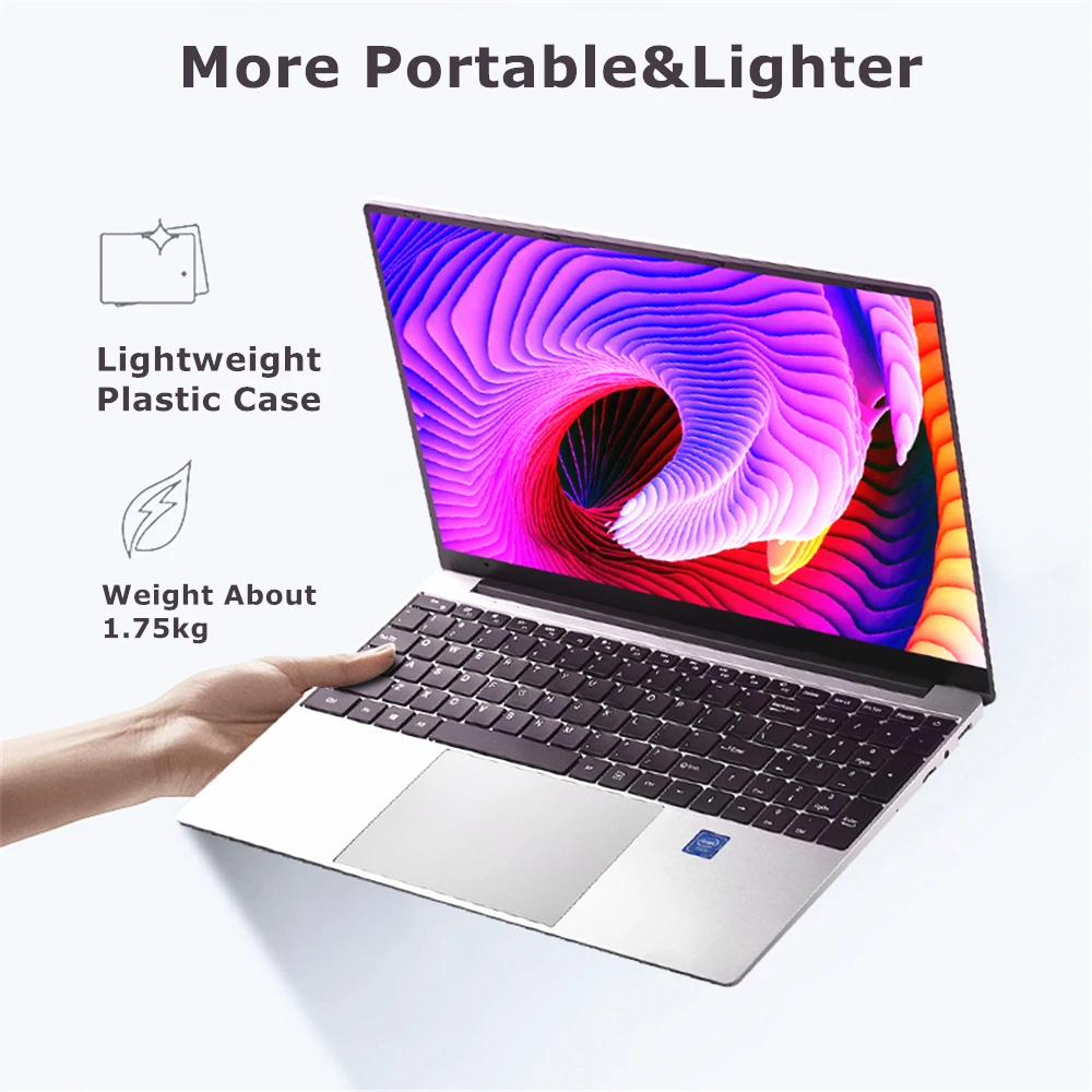 LHMZNIY 15.6 inch I7-4th CPU Intel HD GPU Gaming Laptop 8GB RAM 512GB SSD Win10 Dual Band WIFI 1920*1080P IPS Notebook Computer