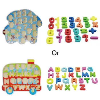 

Kids Wooden Digital Number Letters Puzzle Math Jigsaw Cardboard Children Gift