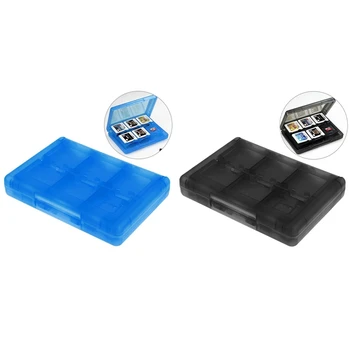 

2 Pcs 28 in 1 Game Card Case Holder Cartridge Box for Nintendo DS 3DS XL LL DSi MT New, Black & Blue