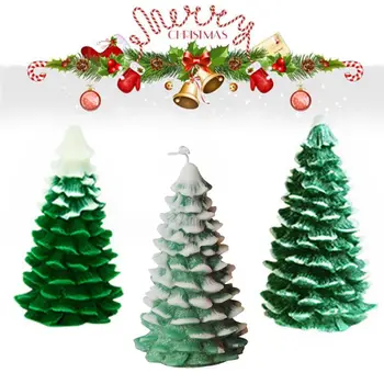 

2pcs/set 3D Christmas Tree Silicone Candle Mold Soap Clay Making DIY Cake Decor