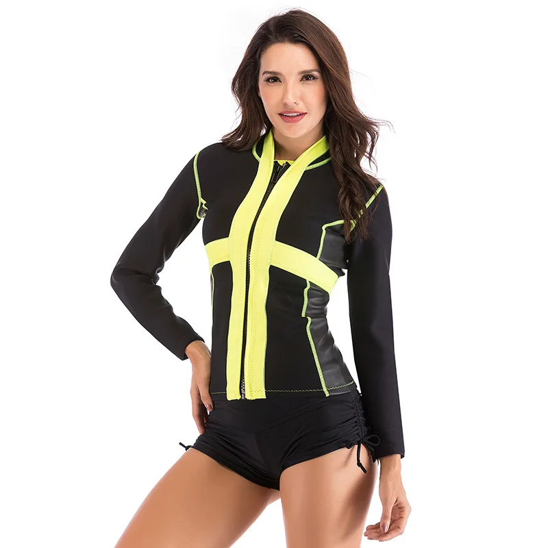 

Sbart 2MM Rubber Diving Suit Women's Winter Swimming Long Sleeve Two-piece Swimsuits Elasticity Women's Jellyfish Service Surfin