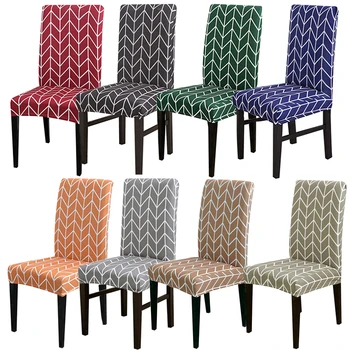 

Kitchen Chair Cover Dining Seat Cover Geometric Pattern Slipcover Chair Removable Furniture Covers Anti-Dust Spandex Chair Cover