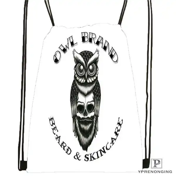 

Custom owl@02-Drawstring Backpack Bag Cute Daypack Kids Satchel (Black Back) 31x40cm#180611-03-133
