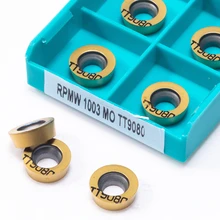 Rpmw 1003 mo tt9080 carboneto de inserção rpmw 1003 rosto moinho torno fresa cnc original torneamento externo 10 pçs