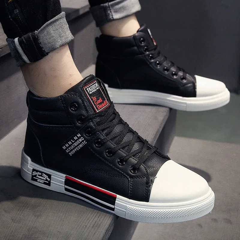 High Top Shoes Men Fashion Breathable Casual Shoes Daily White Shoes  Classic Wear Resitant gym shoes Men Hip Hop Sneakers