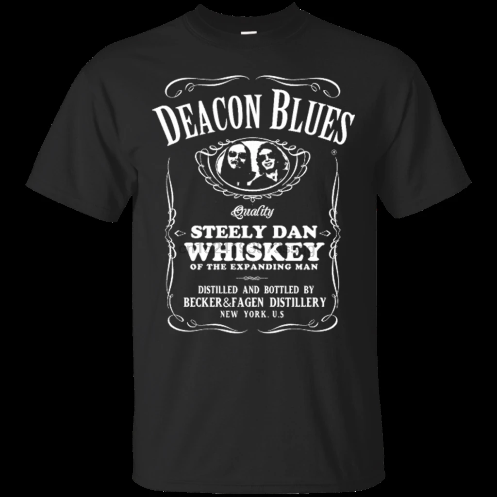 Футболка Steely Dan Whiskey Deacon Blues, черные футболки, Новая повседневная футболка с коротким рукавом