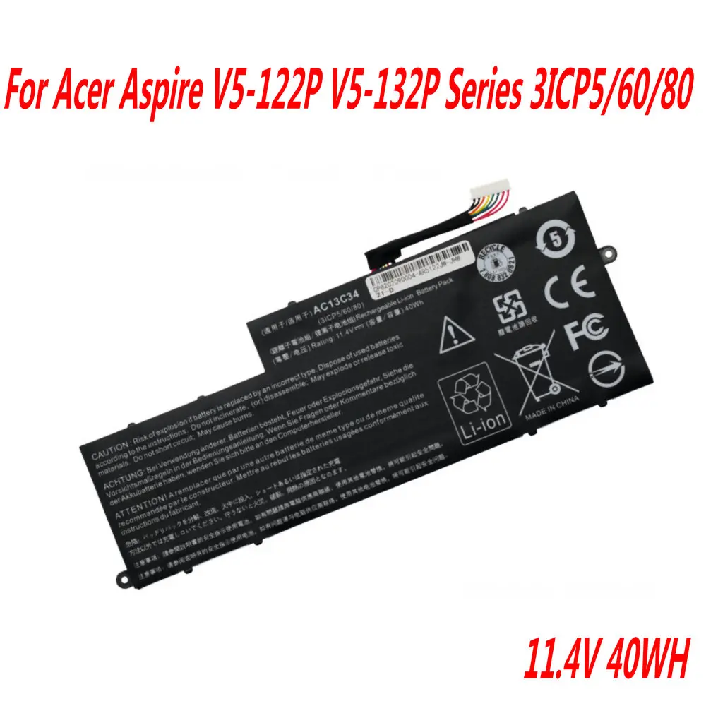 BATTERIA ORIGINALE per Acer Aspire V5-122P Series AC13C34 3ICP5/60/80 KT.00303.005 