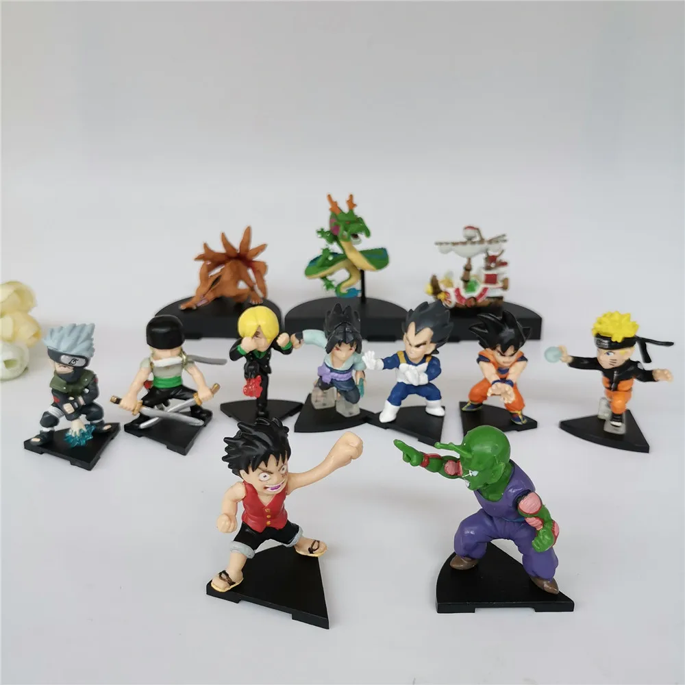 12 шт./компл. Dragon Ball Z одна деталь Наруто мультфильм аниме фигурка Модель Коллекция игрушек Гоку Супер Саске детский подарок