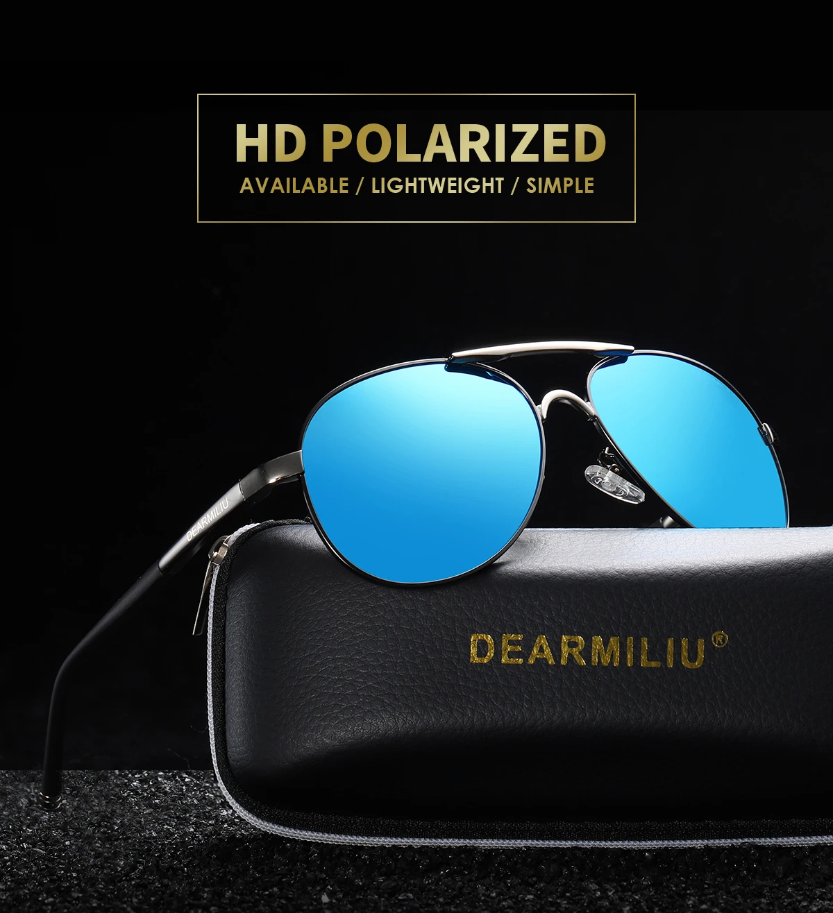 DEARMILIU, поляризационные, UV 400, мужские солнцезащитные очки, брендовые, новые, мужские, крутые, для вождения, солнцезащитные очки, очки для вождения, gafas de sol, оттенки с коробкой