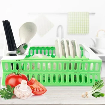 

LUDA Creative Foldable Dish Rack Kitchen Storage Holder Drainer Bowl Tableware Plate Portable Drying Rack Home Shelf Dinnerware