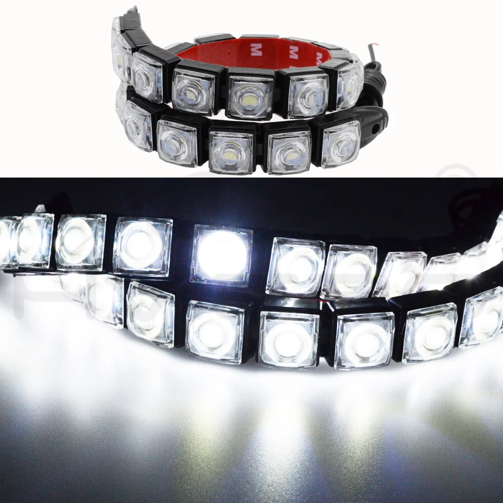 Hviero Car Styling COB DRL Fog Lights Flexible Silicone white Daytime Running Lights Auto Head Lamp Waterproof 10w Bright Led Fog Light car styling