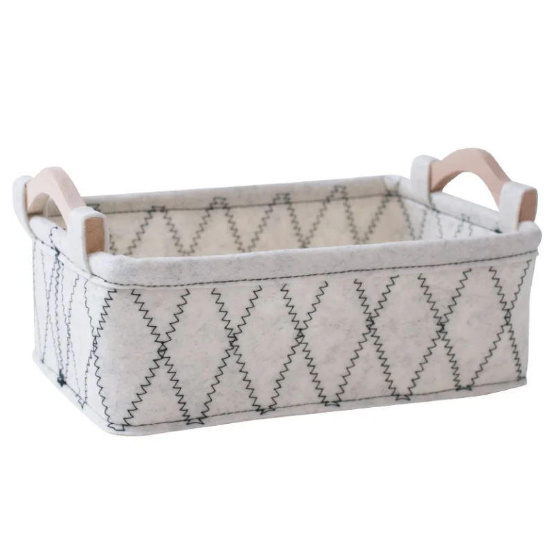 

Floral Stripe Rectangular Felt Fabric Storage Baskets Organizer Portable Practical Bedroom Cloths Toy Organizer Container N