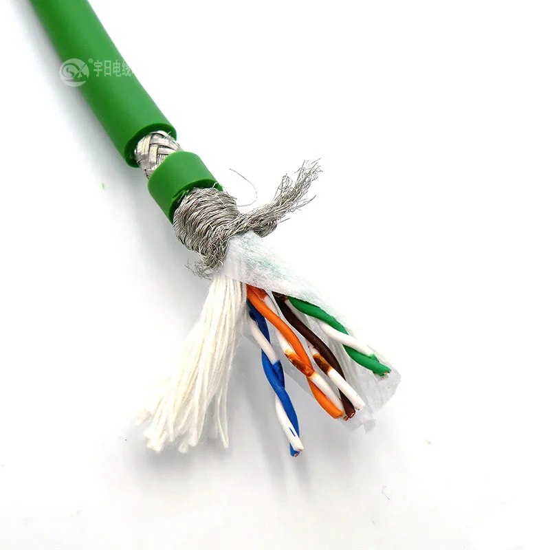 Высокий гибкий кабель Ethernet промышленный cat5e 8 ядро 0.14mm м² 26AWG экранированный витая
