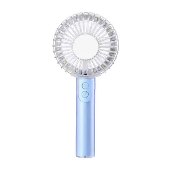 

Crystal Fill Light Makeup Mirror Usb Rechargeable Portable Mini Handheld Fan Silent Summer Portable Small Fan
