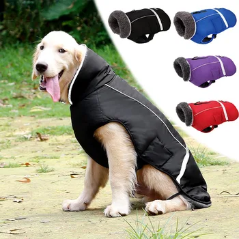 

Reflective Pet Dog Coat Outdoor Jacket Costume Coats Warm Puppy Dog Outdoor Walking Leash Buckle Ring Pet Winter Warm Dog Jacket