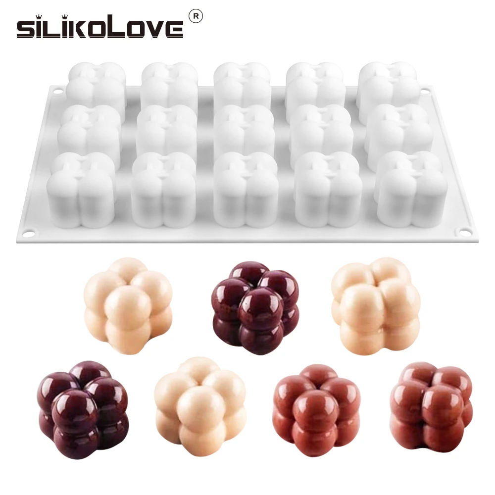 

SILIKOLOVE New 3D Chocolate Mold Silicone Moulds for Cake Decorating Mousse Cake Mold Dessert Tray