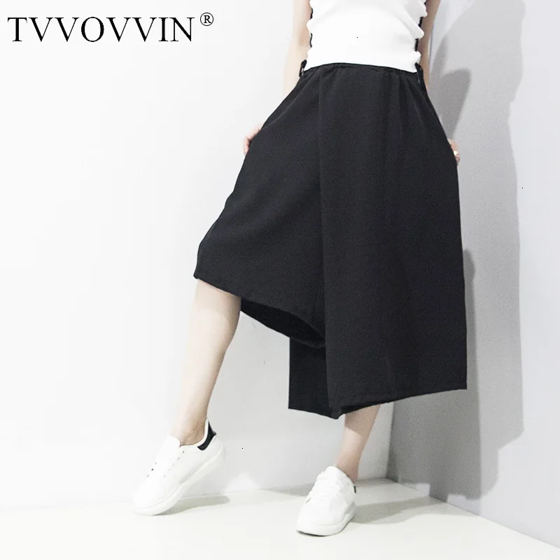 Tvvovvinin 2019 осенние однотонные черные необычные дизайнерские свободные широкие брюки для отдыха Tide L194