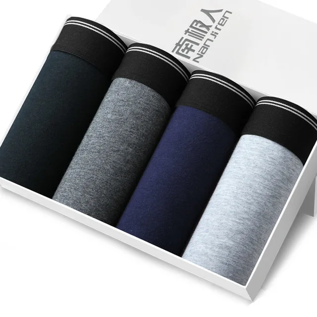 2022 Men Underwear Boxer Shorts Panties Solid Shorts Brand Underpants Men 100% Cotton Breathable Mid Waist Shorts Men L-3XL 4pcs 8888