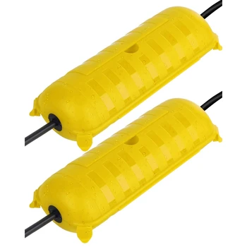 

2Pc Waterproof Connection Box Extension Cord Cover Safety Seal for Outdoor Outlet / LED Strip Light / Power Strip