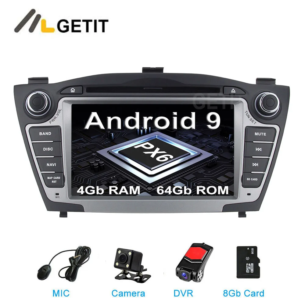 Perfect DSP 64G PX6 Android 9 Car DVD Stereo Player Radio GPS for Hyundai IX35 Tucson 2009-2015 with WiFi BT 0