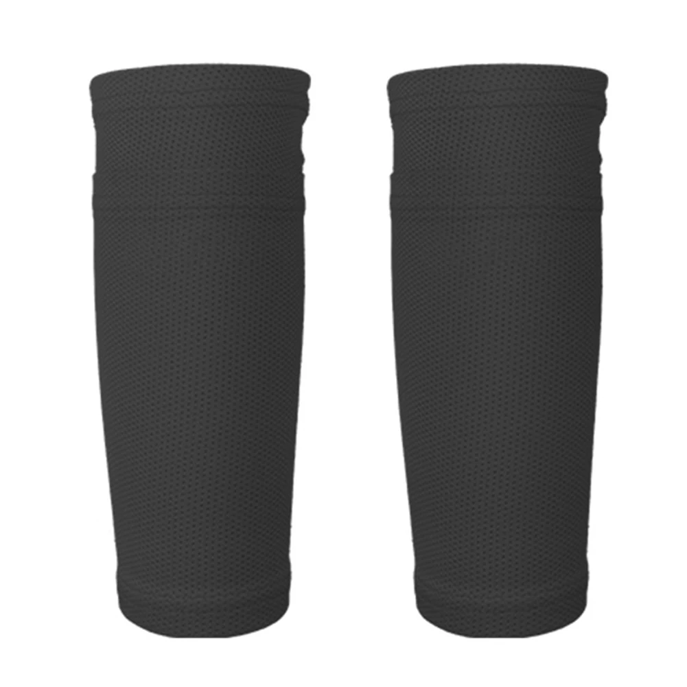 Черный 1 пара Гетр с карманом икры Профессиональные Нейлоновые коврики спортсмена леггинсы футбол футбольный защитный щиток голени носки дышащая сетка - Цвет: Черный