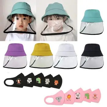 

Kids Anti-spitting Clear Face Shield bucket hat Protective Hat Cap Peaked Cover Safety Unisex Anti-saliva Face Cover Cap