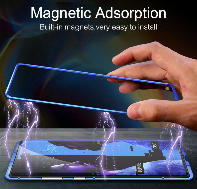 Роскошный Алюминиевый металлический бампер Магнитный чехол для samsung Galaxy Note 10 Plus S10 Plus s10e Note10 Магнитный чехол стеклянная крышка Coque