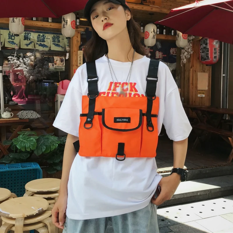 Мужская и мужская сумка в стиле хип-хоп тактическая жилетка многофункциональная нагрудная сумка водонепроницаемый жилет рюкзак