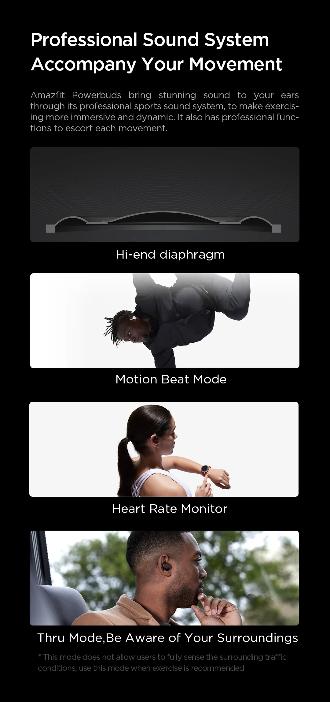Amazfit TWS Heart Rate Monitoring Sports & Fitness Earphones / Powerbuds