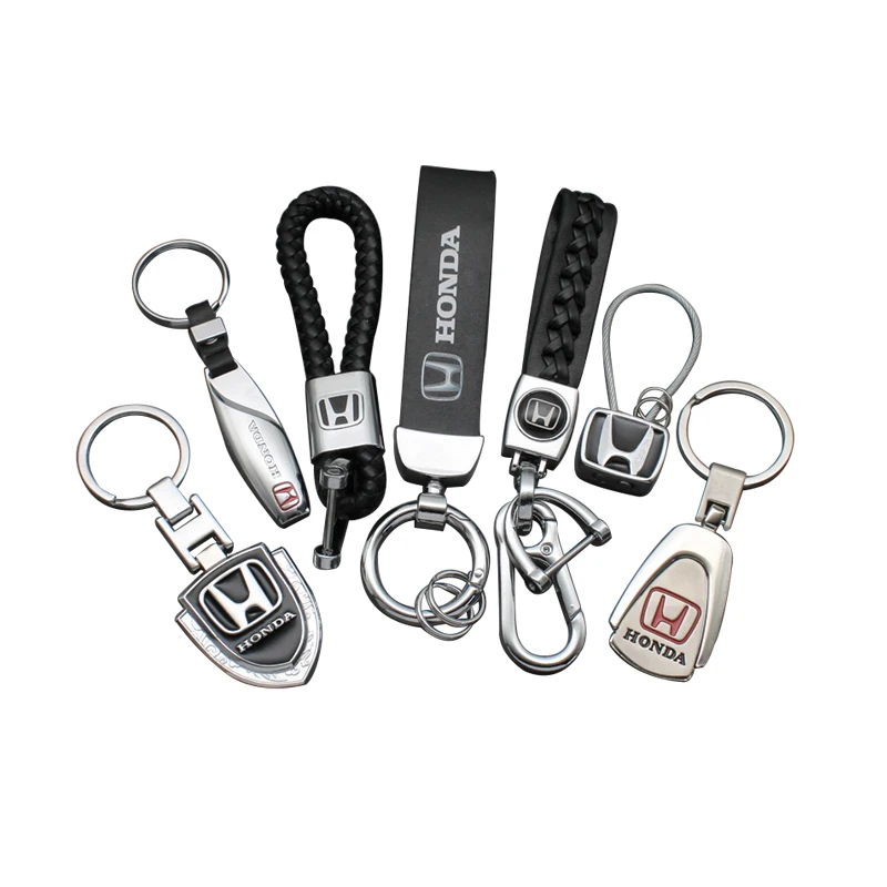 1 шт. автомобильный Стайлинг брелок металлический + кожаный для ключей Honda CRV HRV City