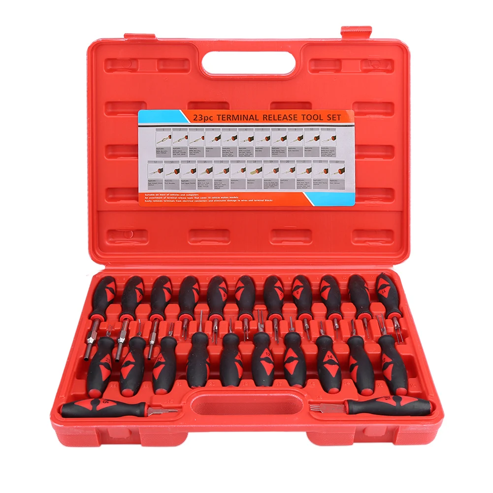 

New 23pcs Terminal Release Tool Universal Automotive Terminal Release Removal Remover Tools Kit Plastic Case Dropshipping