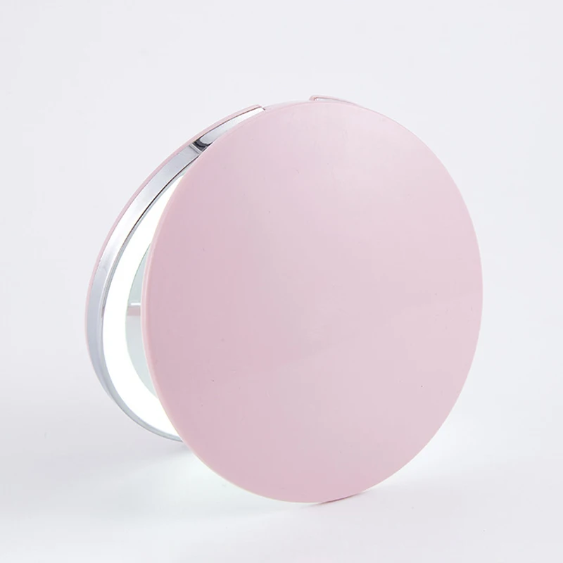 Portable Mini Makeup Mirror Compact Pocket USB Chargeable Two-side Folding Makeup Mirror with LED Light Cosmetic for Gift