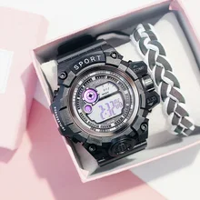 Брендовые мужские и wo спортивные часы, повседневные модные силиконовые нарядные Детские светодиодный часы унисекс, кварцевые наручные часы, новое поступление