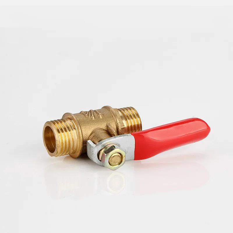 Accesorios de fontanería macho 1/4 3/8 1/2 macho BSPT puertos completos válvula de bola de latón conexión bidireccional aire y agua Gas