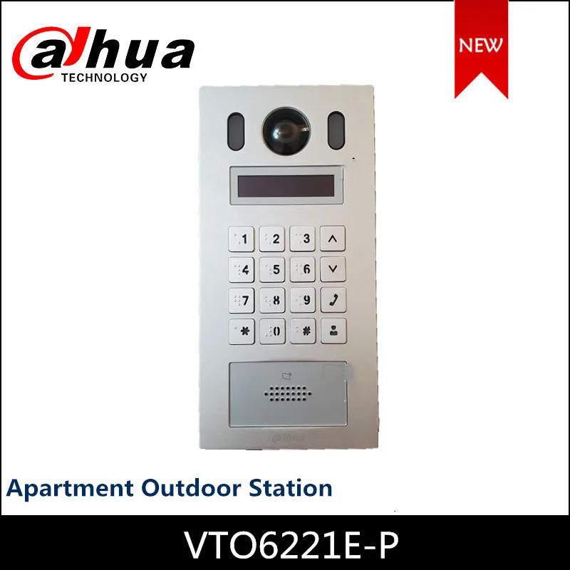 Dahua-VTO6221E-P de estación al aire libre para apartamento, cámara CMOS de 2MP, placa de aleación de aluminio, H.264, micrófono omnidireccional para Intercoms