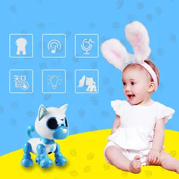 

Electric Puppy Robot Touch Sense Sound Recording LED Eyes Interactive Kids Toy Intelligence Developmental Toys