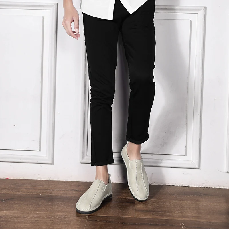 Мужские кроссовки без шнуровки белые повседневные спортивные летний сезон 2020 |