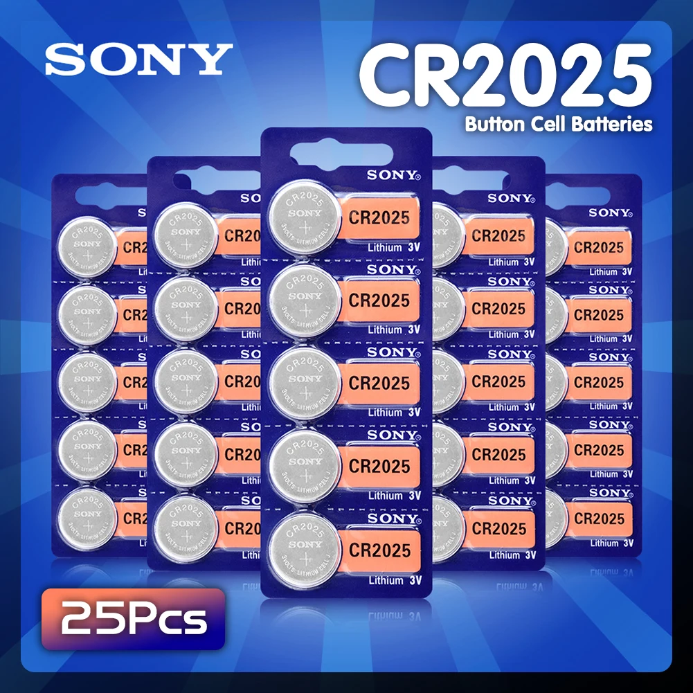 25 шт. для Sony оригинальные 3 в cr2025 Литиевые Батарейки cr 2025 ECR2025 DL2025 монетные батареи