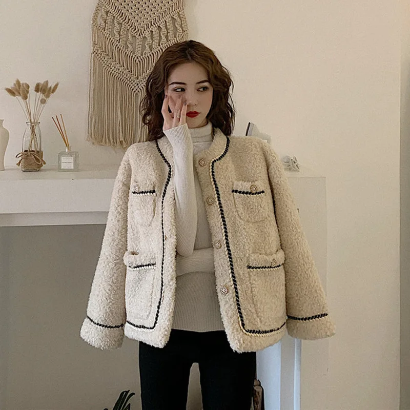 

Online Celebrity Graceful fang yang gao Wool Coat Winter 2019 New Style Korean-style Loose-Fit Short Thick Cotton-padded Clothes