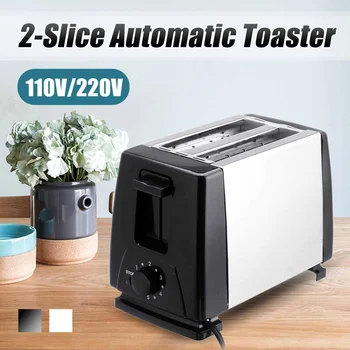 

110V/220V Electric Toaster Household 6 Gears Automatic Bread Baking Maker Breakfast Machine Toast Sandwich Grill Oven 2-Slice