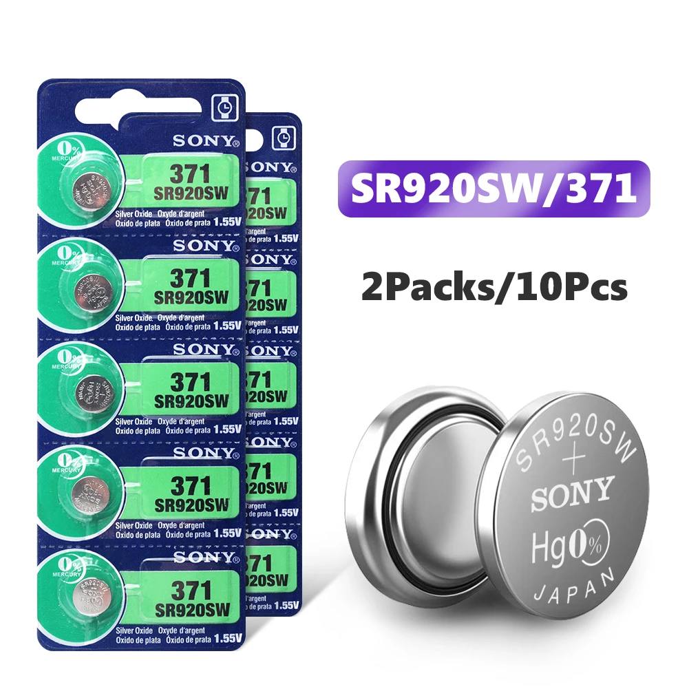 10 шт. для sony 45mAh 1,55 V AG6 371 SR920SW LR920 171 370 L921 LR69 SR920 кнопочные батареи для часов игрушка пульт дистанционного управления батарея для монет