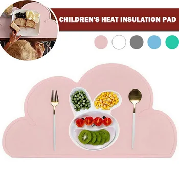 

1Pcs Cloud Shape Placemat Kids Plate Mat Food Grade Silicone Table Pad Waterproof heat insulation Kitchen gadget Easy Cleaning